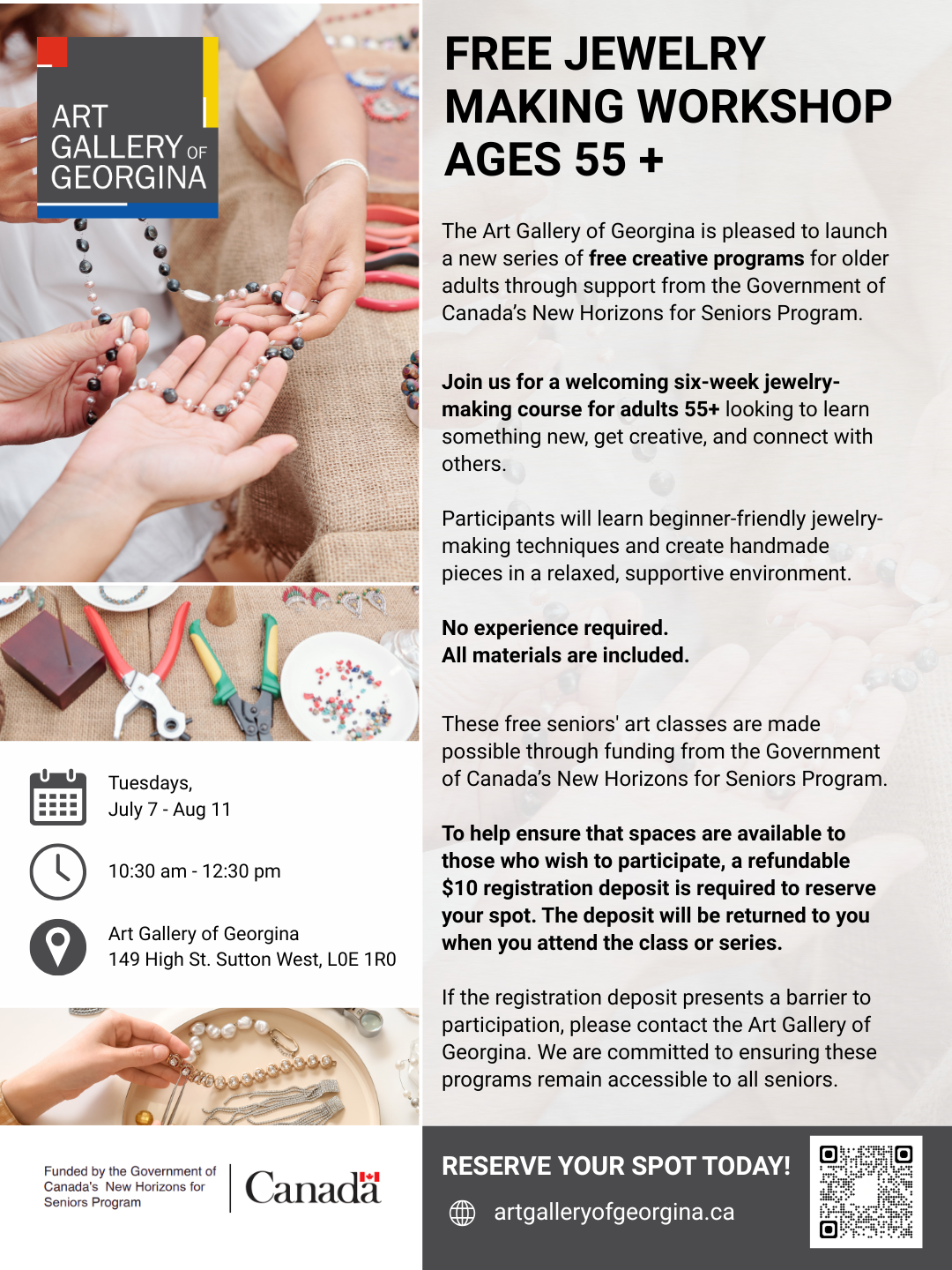 JEWELRY MAKING WITH LINDA | FREE FOR SENIORS 55+