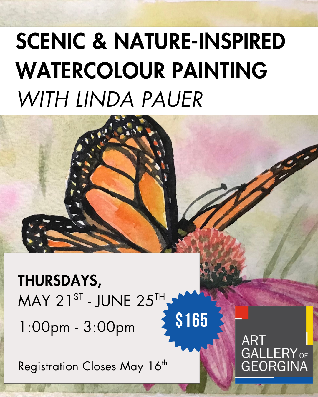 Watercolour: Scenic & Nature Inspired Painting - with Linda Pauer | May June